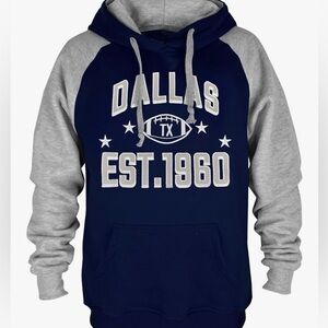 Clorpeak Dallas Football  Soft Classic Pullover Sweatshirt Hoodie, Navy/Gray, L